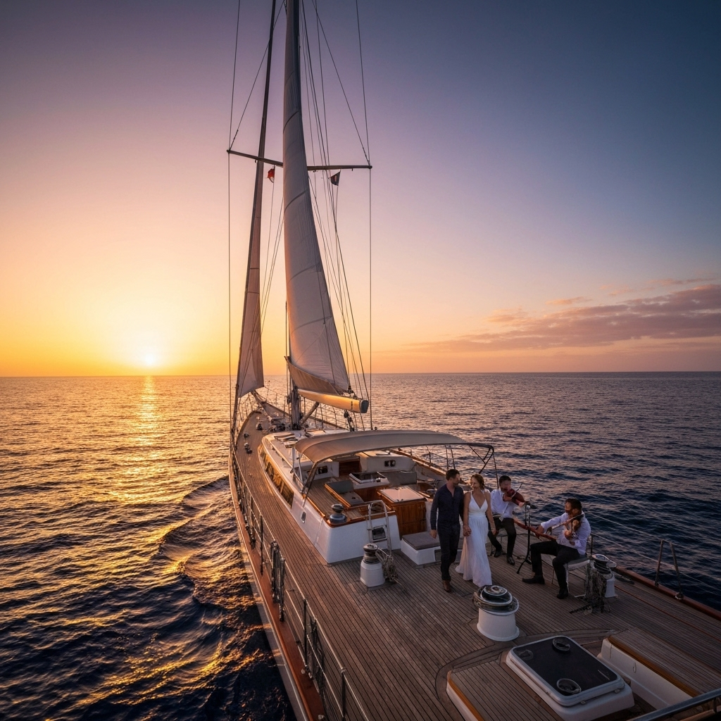 Croisière au coucher du soleil à Tenerife