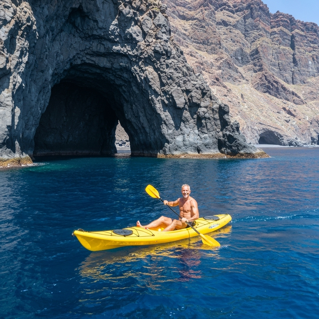 Excursion entre amis en kayak à Los Gigantes